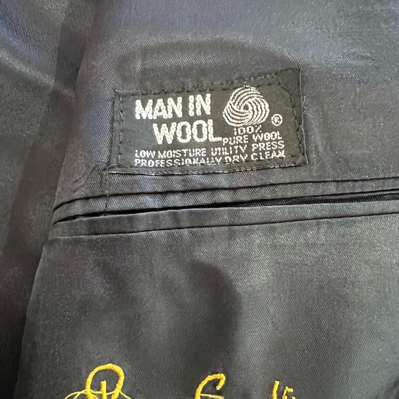 Vtg Men’s Pierre Cardin 100% Wool Dark Blue Single Breasted Blazer 42/44 R - Picture 10 of 12